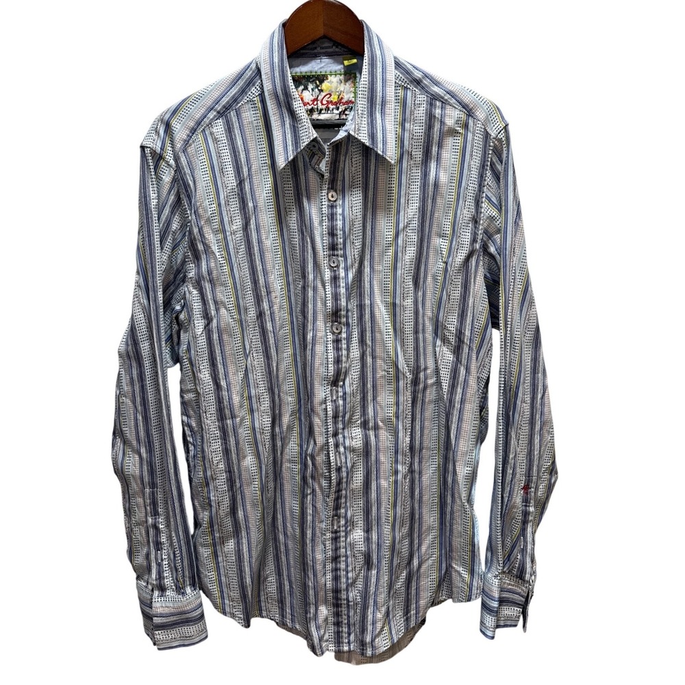 Robert Graham Classic‎ Fit XL Mens Striped Button Down Shirt Long Sleeve Cotton